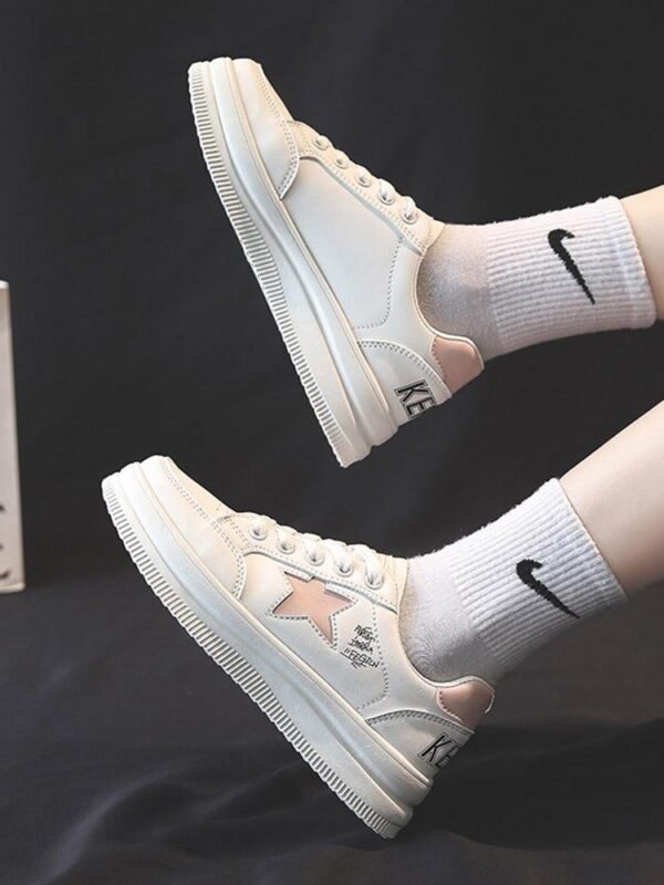 Preppy Style Versatile White Lace Up Shoes