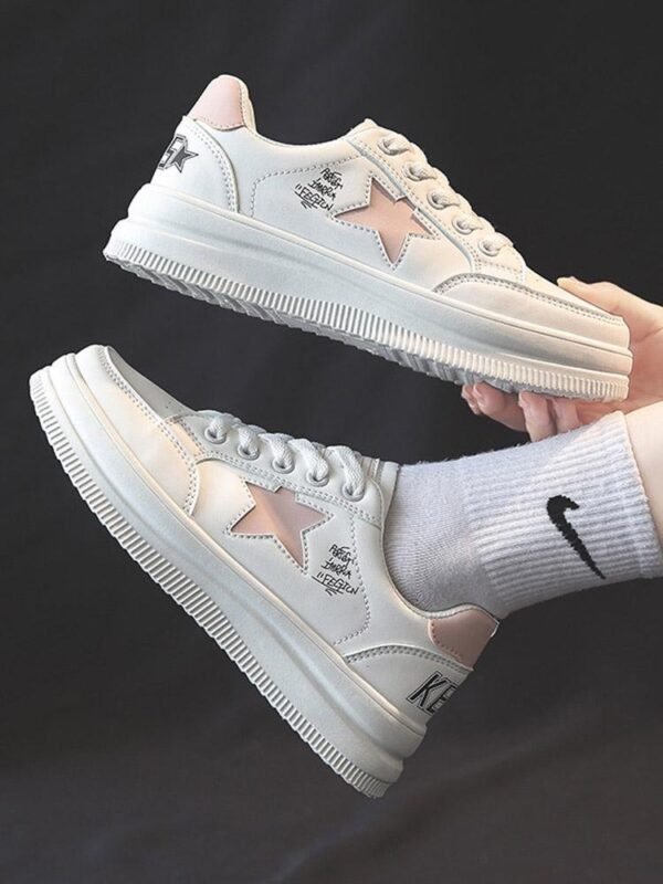 Preppy Style Versatile White Lace Up Shoes