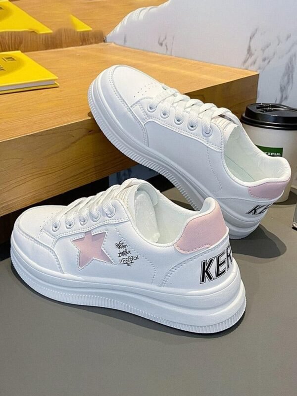 Preppy Style Versatile White Lace Up Shoes