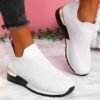 New Knitted Round Toe Running Shoes Women