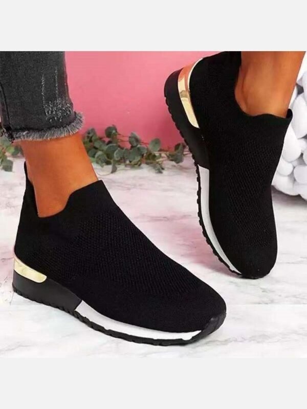 New Knitted Round Toe Running Shoes Women
