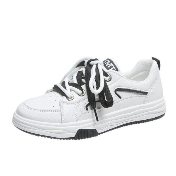 Korean Style Contrast Color Lace Up Sneakers