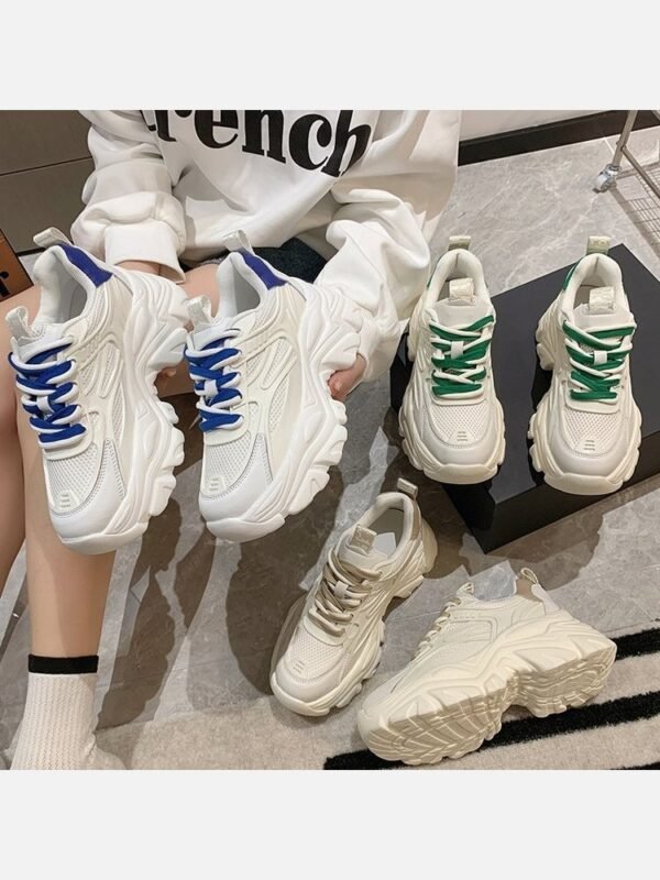 Sporty Round Toe Height Increasing Sneakers