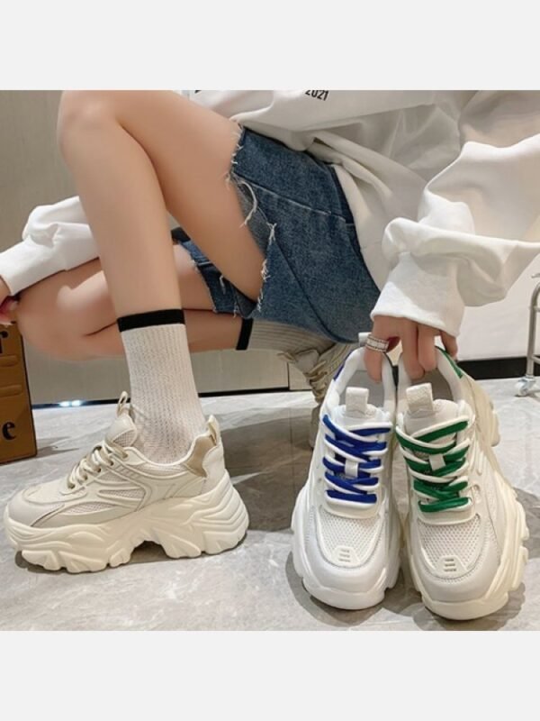Sporty Round Toe Height Increasing Sneakers