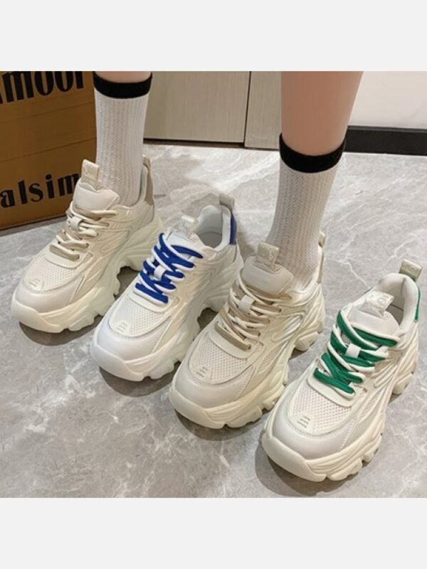 Sporty Round Toe Height Increasing Sneakers