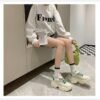 Sporty Round Toe Height Increasing Sneakers
