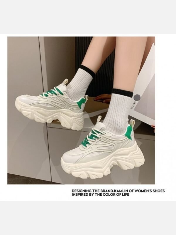 Sporty Round Toe Height Increasing Sneakers