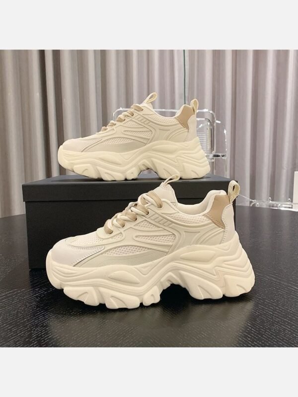 Sporty Round Toe Height Increasing Sneakers