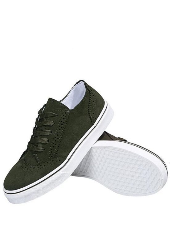 Solid Round Toe Lace Up Women Casual Shoes