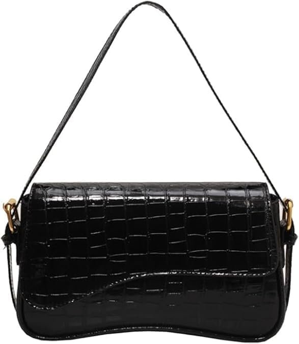 Shoulder Bag for Women Y2K Trendy Purse Vegan Leather Hobo Handbags Clutch Saddle Bag with 2 Removable Strap