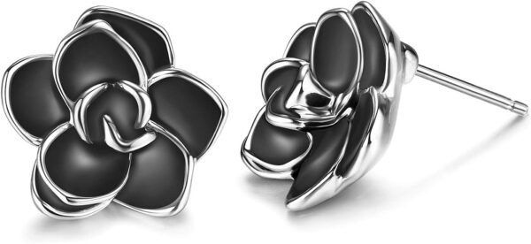 Rose Flower Stud Earrings for Women Sensitive Ears, Hypoallergenic Cute Gold And Silver Rose Flower Earrings Studs for Women Nickel Free