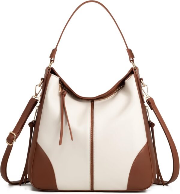 Hobo Crossbody Bags for Women Designer Faux Leather Hobo Handbags Retro Large Size Shoulder Bag Bucket Purse