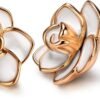 Rose Flower Stud Earrings for Women Sensitive Ears, Hypoallergenic Cute Gold And Silver Rose Flower Earrings Studs for Women Nickel Free