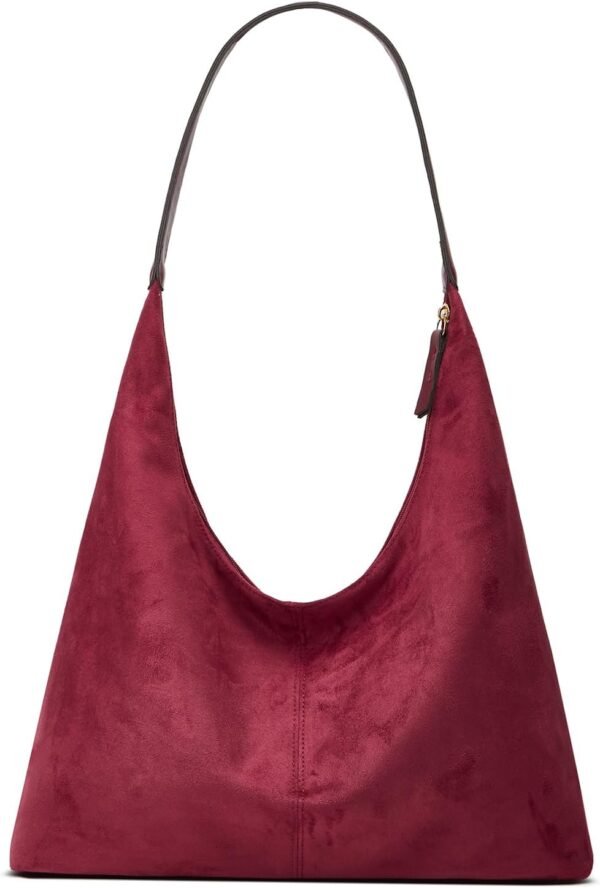 Trendy Suede Crescent Shoulder Bag Women Tote Bag Satchels Crossbody Purse Top-handle Travel College Work Tote Handbag