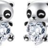 Sloth/Panda/Koala/Cat Stud Earrings for Girls Women 925 Sterling Silver Colorful Animal Heart Earring Studs for Sensitive Ears Sloth Jewelry Gifts.