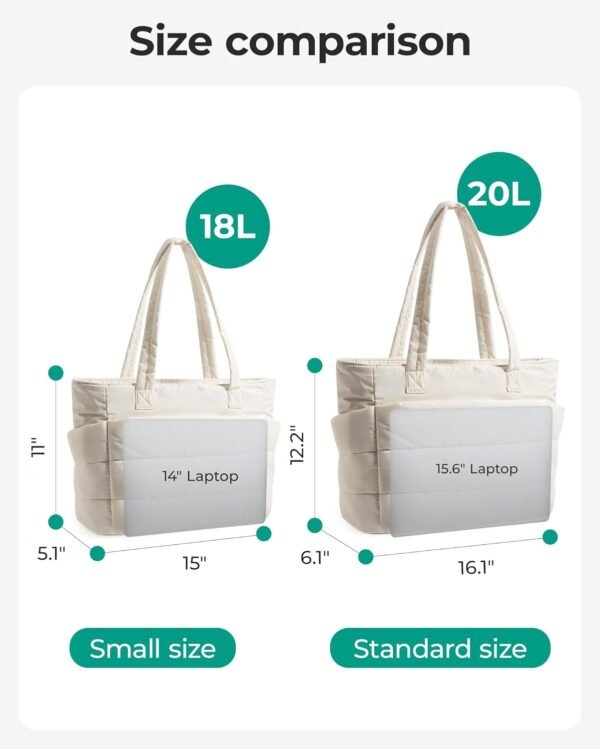 Tote Bag for Women, Lightweight Puffy Tote Bag with Compartments Shoulder Bag Handbag for Travel, Work, Gym