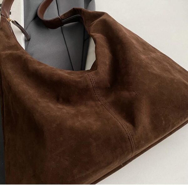Trendy Suede Crescent Shoulder Bag Women Tote Bag Satchels Crossbody Purse Top-handle Travel College Work Tote Handbag