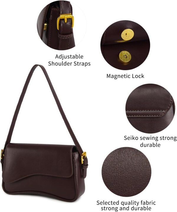 PU Leather Tote Bag for Women with 2 Removable Straps and Zipper Closure