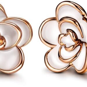 Rose Flower Stud Earrings for Women Sensitive Ears, Hypoallergenic Cute Gold And Silver Rose Flower Earrings Studs for Women Nickel Free