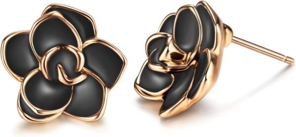 Rose Flower Stud Earrings for Women Sensitive Ears, Hypoallergenic Cute Gold And Silver Rose Flower Earrings Studs for Women Nickel Free