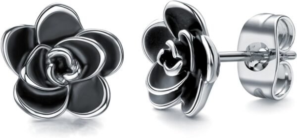 Rose Flower Stud Earrings for Women Sensitive Ears, Hypoallergenic Cute Gold And Silver Rose Flower Earrings Studs for Women Nickel Free