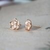 Rose Flower Stud Earrings for Women Sensitive Ears, Hypoallergenic Cute Gold And Silver Rose Flower Earrings Studs for Women Nickel Free