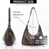 710jun9TNuL._AC_SL1500 Hobo Bags for Women, Ultra Soft Foldable Vegan Leather Shoulder Handbag, Stylish Slouchy Tote Purses