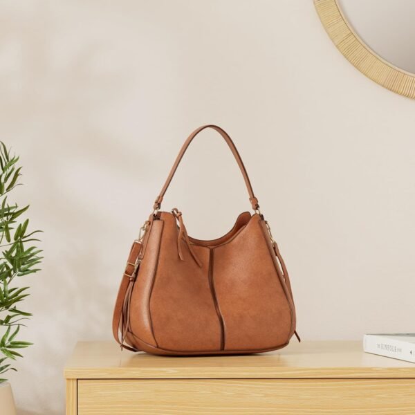 Hobo Crossbody Bags for Women Designer Faux Leather Hobo Handbags Retro Large Size Shoulder Bag Bucket Purse
