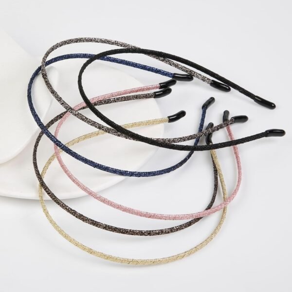 71IzeOvJBcL._SL1500 4mm Thin Headbands for Women Plastic Skinny Womens Headband, 6 PCS Shiny Girls Headbands Trendy Sparkly Hair Accessories for Women Girls Teens, Solid Colors