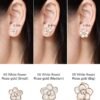 Rose Flower Stud Earrings for Women Sensitive Ears, Hypoallergenic Cute Gold And Silver Rose Flower Earrings Studs for Women Nickel Free