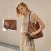 Hobo Crossbody Bags for Women Designer Faux Leather Hobo Handbags Retro Large Size Shoulder Bag Bucket Purse