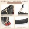 81Bl8r6ZHVL._AC_SL1500 Shoulder Bags for Women, Retro Vegan Leather Classic Tote HandBags Purse with Zipper Closure
