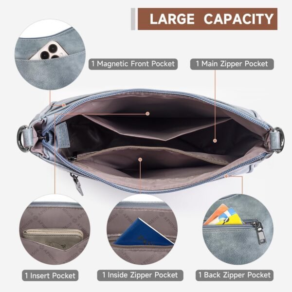 Trendy Leather Crossbody Purse with Adjustable Strap, Women's Shoulder Handbag