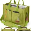 Canvas Tote Bag for Women with Zipper Closure & Individual Compartments for Work College for Teacher & Nurse