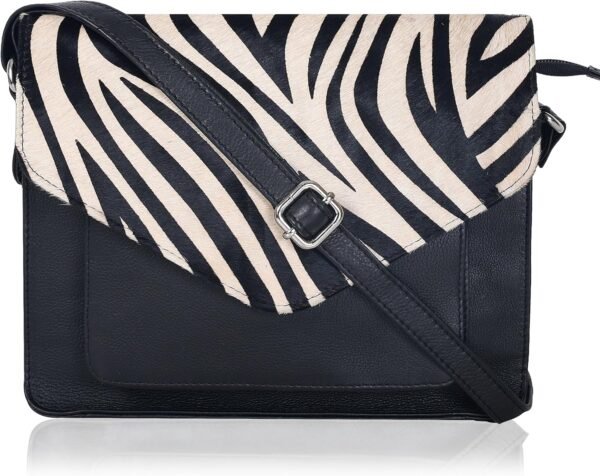 Leather Flapover Crossbody Handbag Purse for Women with Adjustable Strap & Overflap Snap Closure Tote/Bag