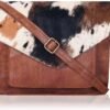 Leather Flapover Crossbody Handbag Purse for Women with Adjustable Strap & Overflap Snap Closure Tote/Bag
