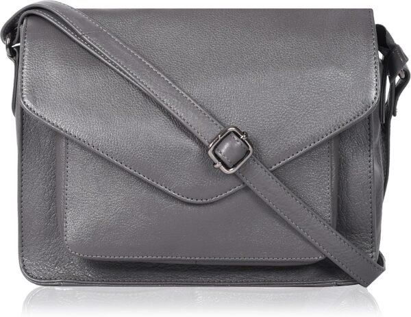 Leather Flapover Crossbody Handbag Purse for Women with Adjustable Strap & Overflap Snap Closure Tote/Bag